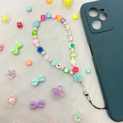 Cute Y2K Colourful Phone Charm Strap With Multiple Charms