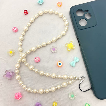 Cute Pearl Long Phone Charm Strap