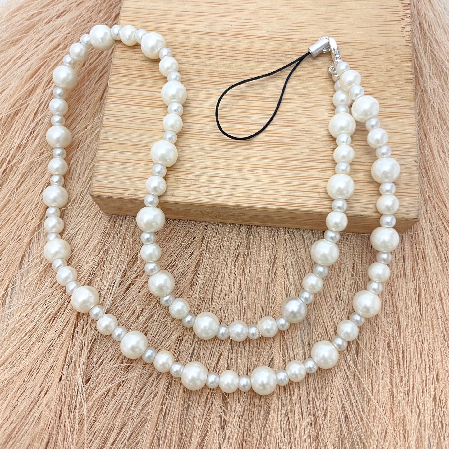 Cute Pearl Long Phone Charm Strap