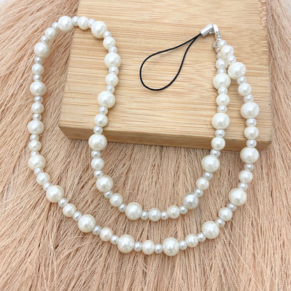 Cute Pearl Long Phone Charm Strap