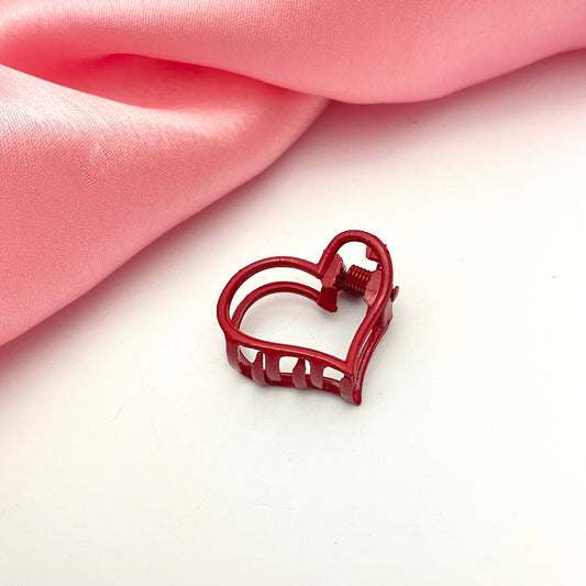 Mini Red Heart Hair Clutcher