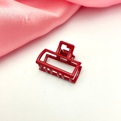 Mini Red Rectangle Shaped Hair Clutcher