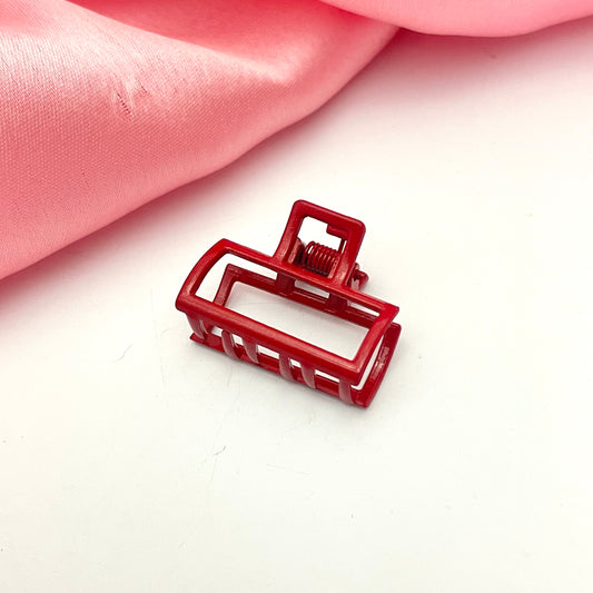 Mini Red Rectangle Shaped Hair Clutcher