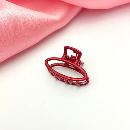 Mini Red Oval Shaped Hair Clutcher