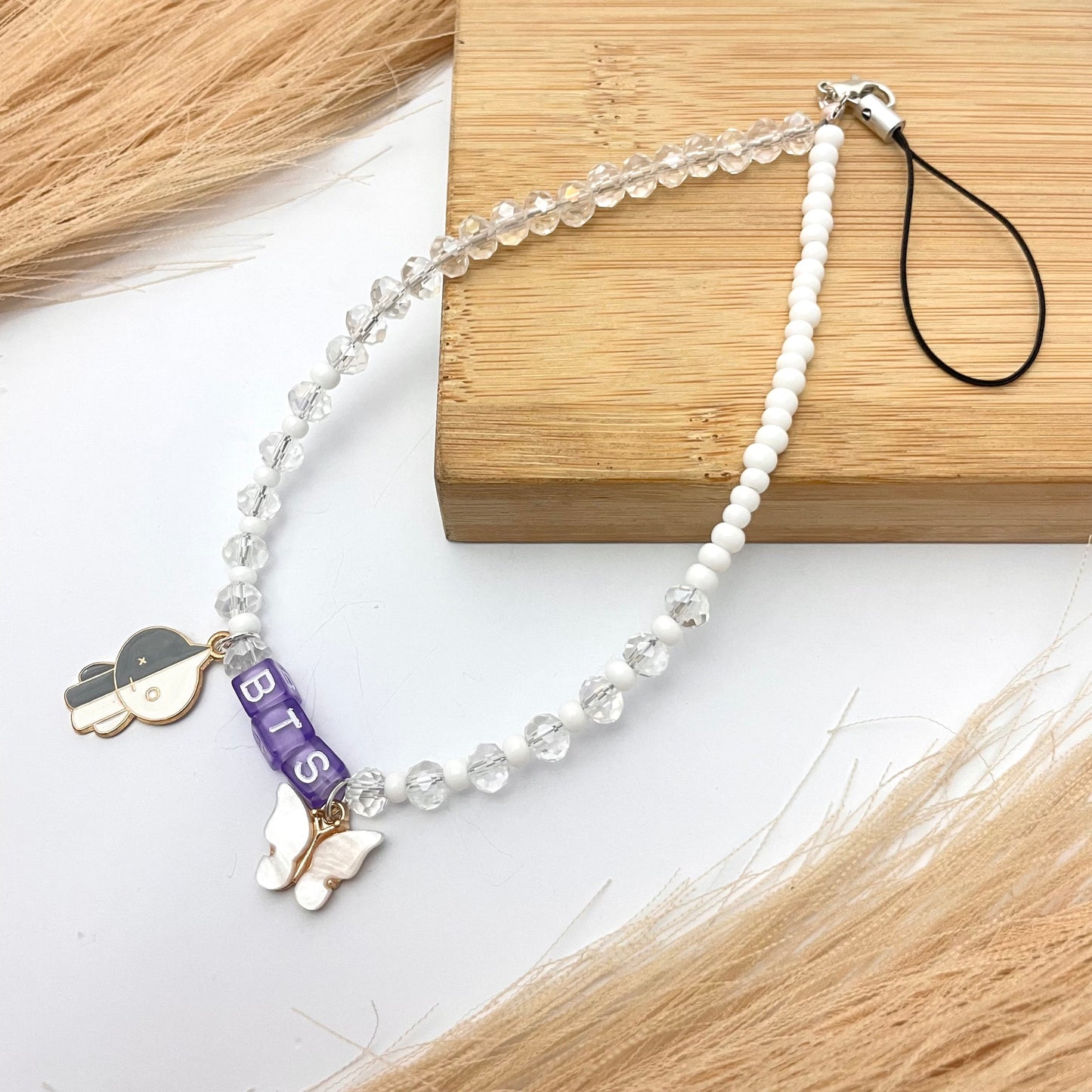 Cute Y2K Crystal With Joco Beads Stone BTS Phone Charm Strap With Charm