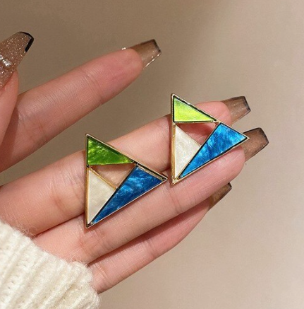 Korean Style Triangle Geometric Earrings