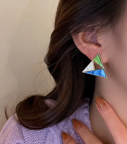 Korean Style Triangle Geometric Earrings