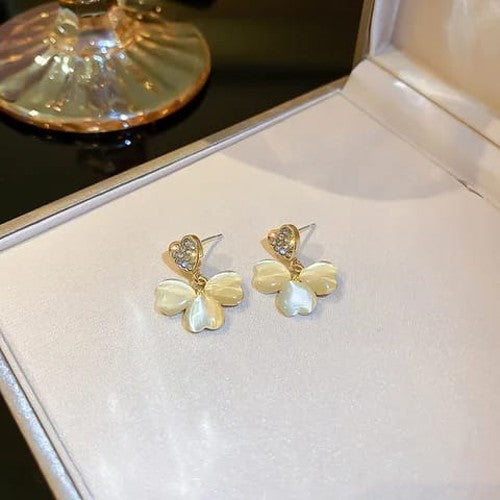 Four Leaf Clover Drop Korean Earrings