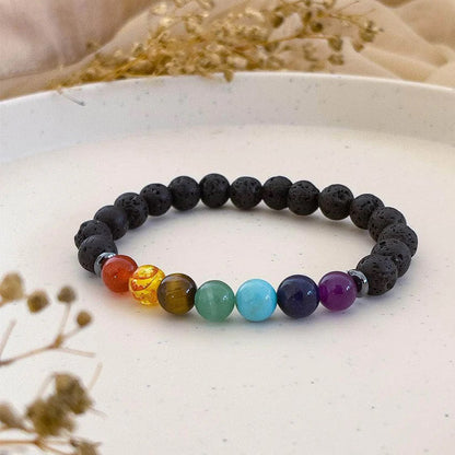 7 Chakra Lava Bracelet with Certificate